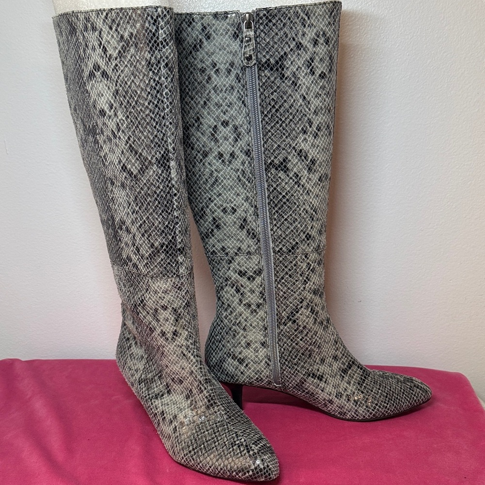 Rockport Snakeskin Pattern Knee-High Boots
